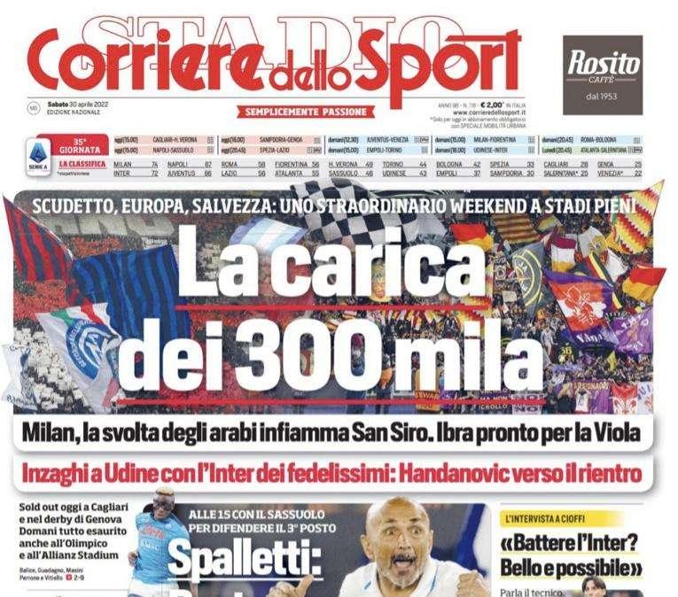 Prima CdS - Handanovic verso il rientro. Cioffi: "Battere l'Inter? Bello e possibile"