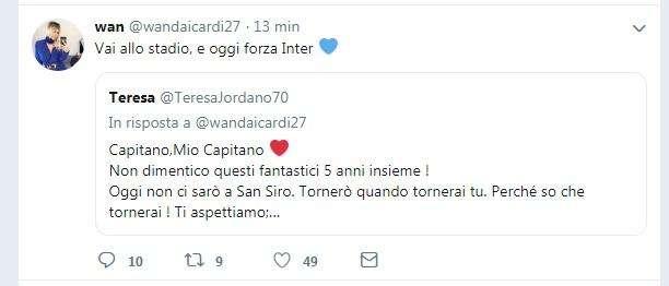 Wanda, risposte a tinte nerazzurre: "Oggi forza Inter"