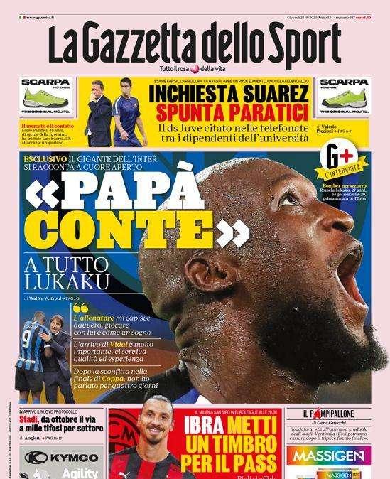 Prima GdS - A tutto Lukaku: "Papà Conte"