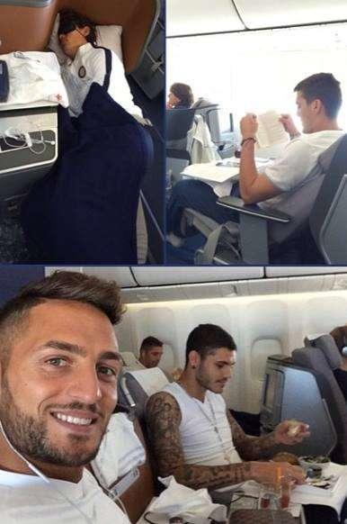 Inter in viaggio per gli USA, altre foto del volo