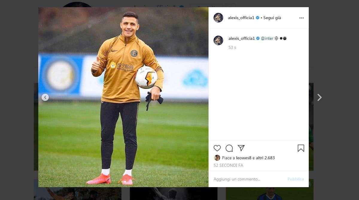 Alexis Sanchez si prepara per la sfida di domani. Una sola parola: "Inter"