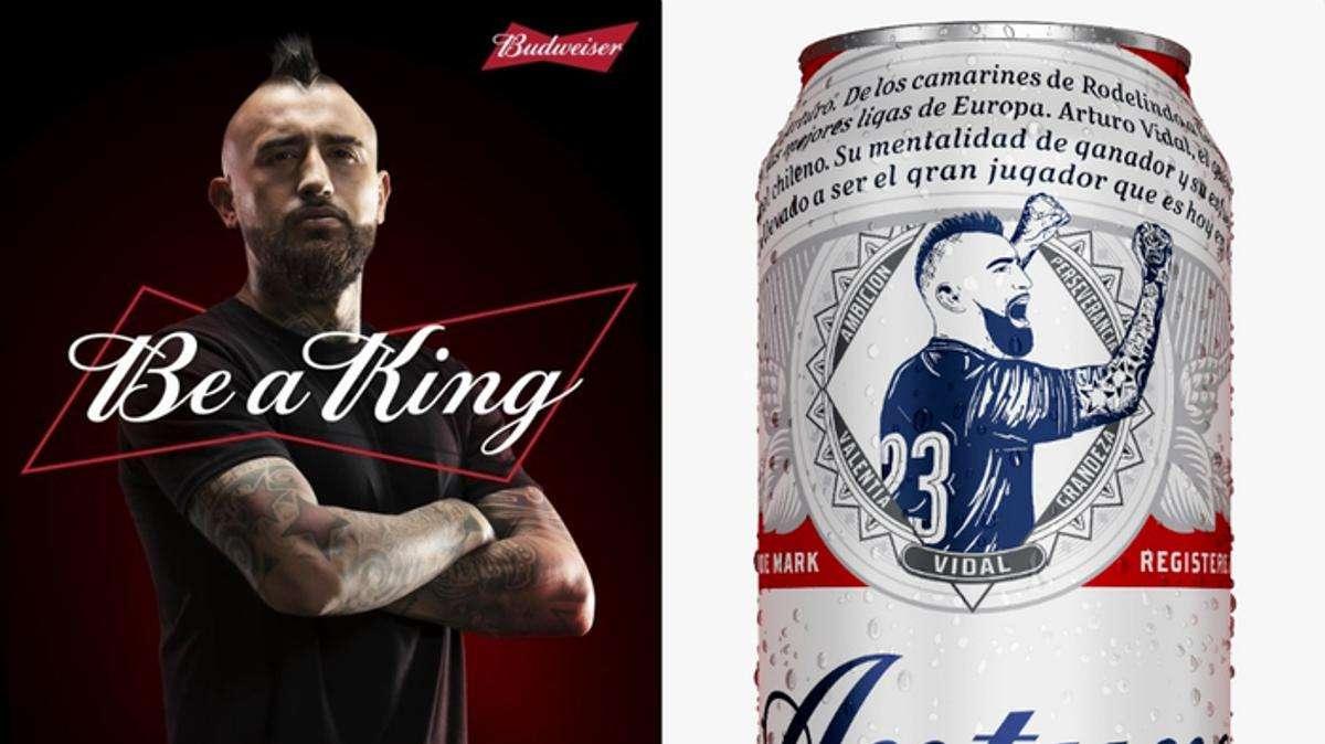 Arturo Vidal, una birra da re: il suo volto sulle nuove lattine Budweiser