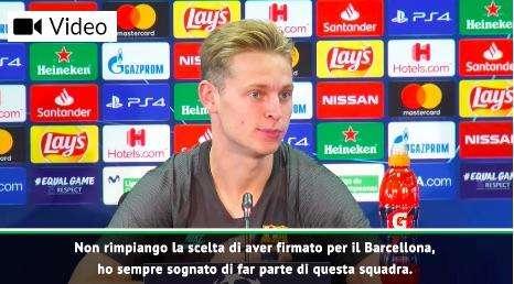VIDEO - Barça, De Jong: "Dobbiamo migliorare, ma siamo primi nel girone più difficile della Champions"