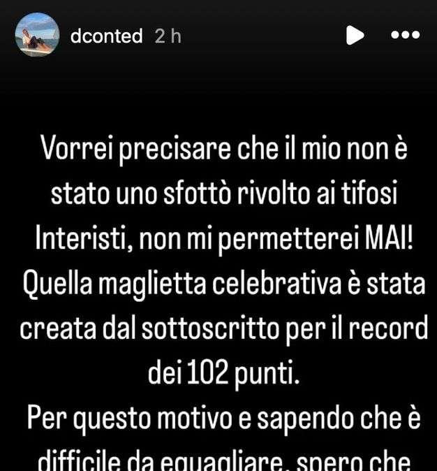 Daniele Conte precisa: "Il mio non è stato uno sfottò ai tifosi interisti, non mi permetterei"