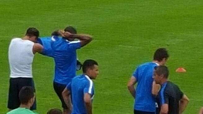Murillo e Longo arrivati al campo d'allenamento 