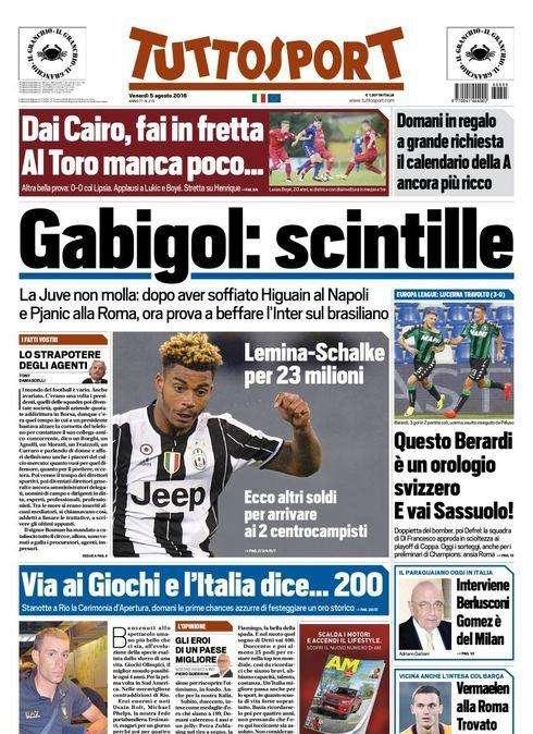 Prima pagina TS - Gabigol, la Juve vuole beffare l'Inter