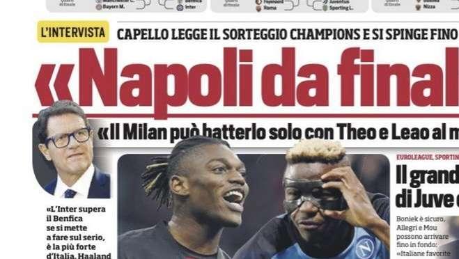 Prima CdS - Capello: "L'Inter supera il Benfica se si mette a fare sul serio"