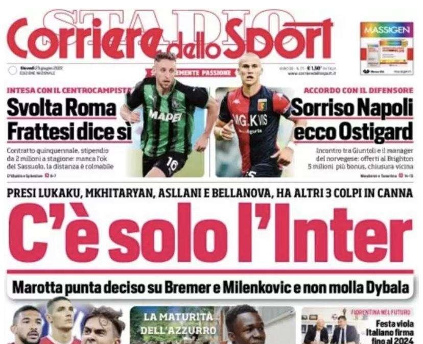 Prima CdS - C'è solo l'Inter