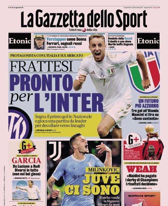 Prima GdS - Frattesi pronto per l'Inter: gioca una partita da leader per decollare verso Inzaghi