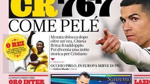 Prima pagina GdS - Oro Inter, gli 11 titolari valgono mezzo miliardo