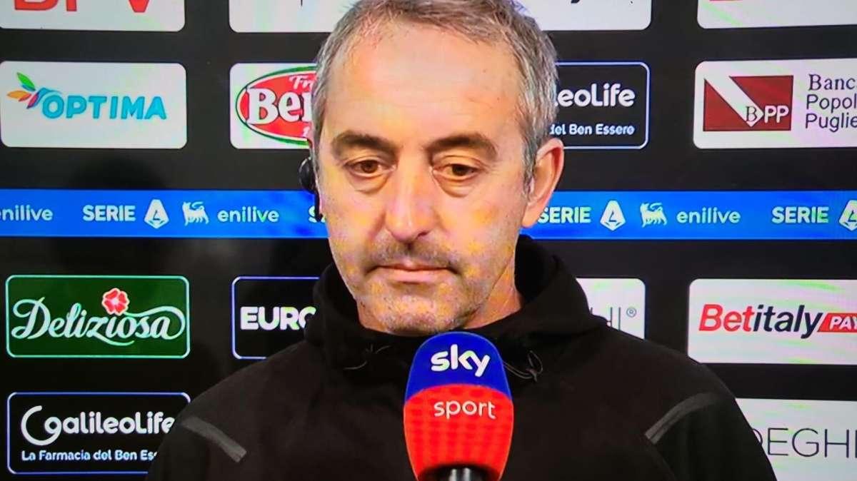 Lecce, Giampaolo a Sky: "Si è messa subito in salita con un regalo, spiace. Differenza di qualità con l'Inter visibile"