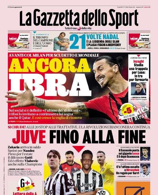 Prima pagina GdS - Inzaghi studia una trappola per Leao: in 3 per fermarlo