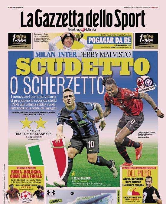 Prima GdS - Scudetto o scherzetto. Milan-Inter, derby mai visto