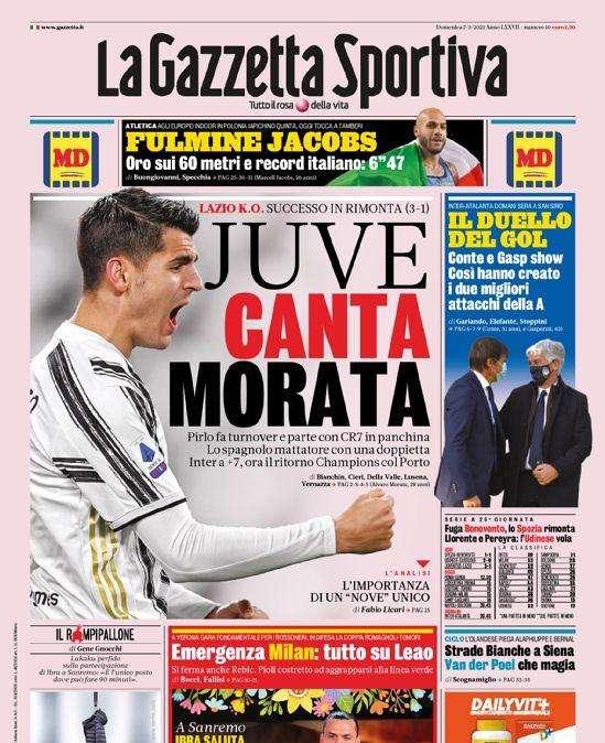 Prima pagina GdS - Inter-Atalanta, domani a San Siro il duello del gol