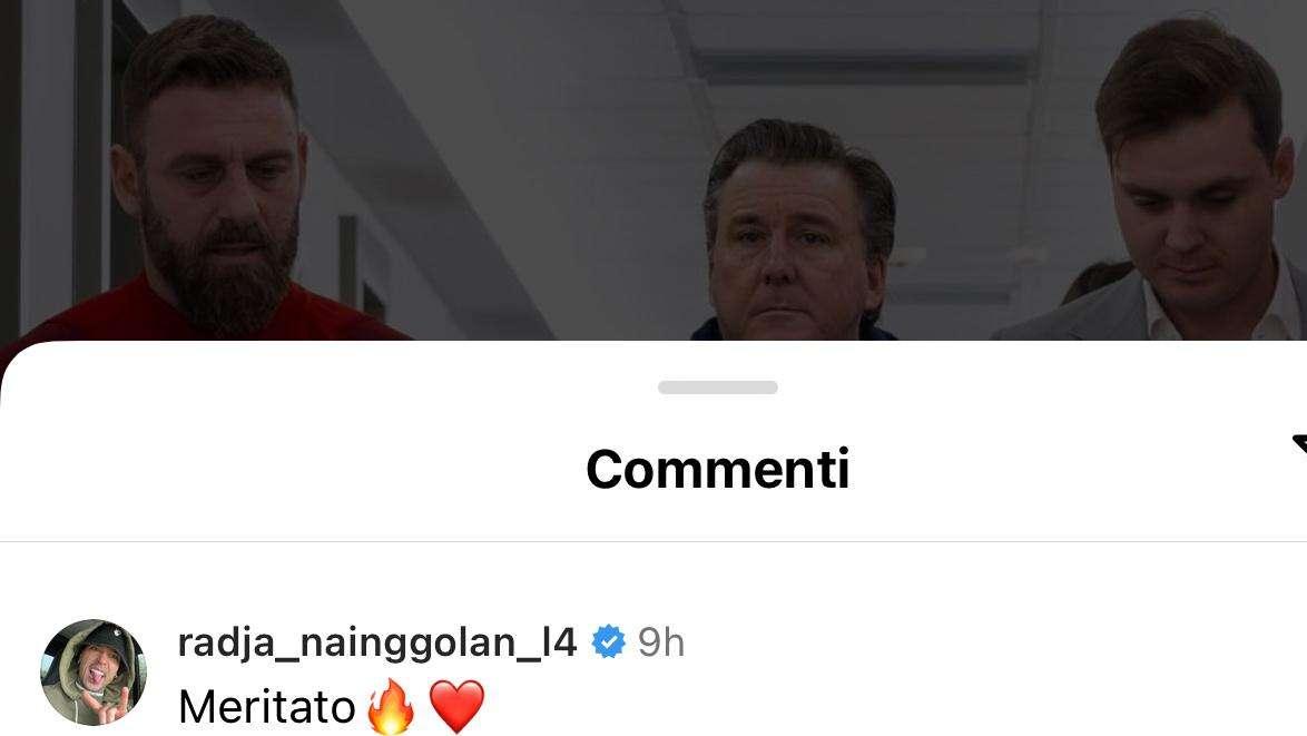 Questa mattina l'annuncio del rinnovo di De Rossi con la Roma. Nainggolan approva: "Meritato"