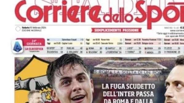 Prima CdS - La fuga scudetto dell’Inter passa da Roma e dalla carica di De Rossi