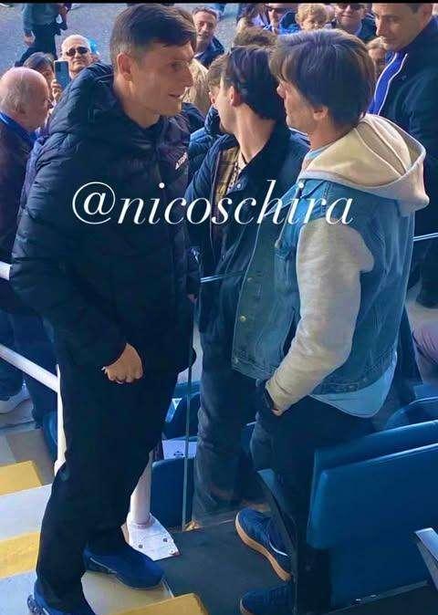 FOTO - Zanetti e il papà di Nico Paz, lunga chiacchierata quest'oggi al Sinigaglia