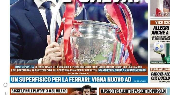 Prima pagina TS - Paredes per Hakimi