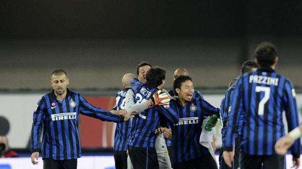 L'esultanza dopo Chievo-Inter