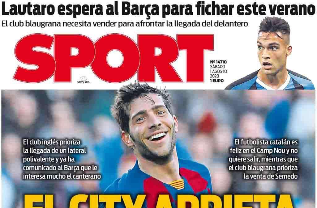 Prima pagina Sport - Lautaro aspetta il Barcellona, che deve prima vendere