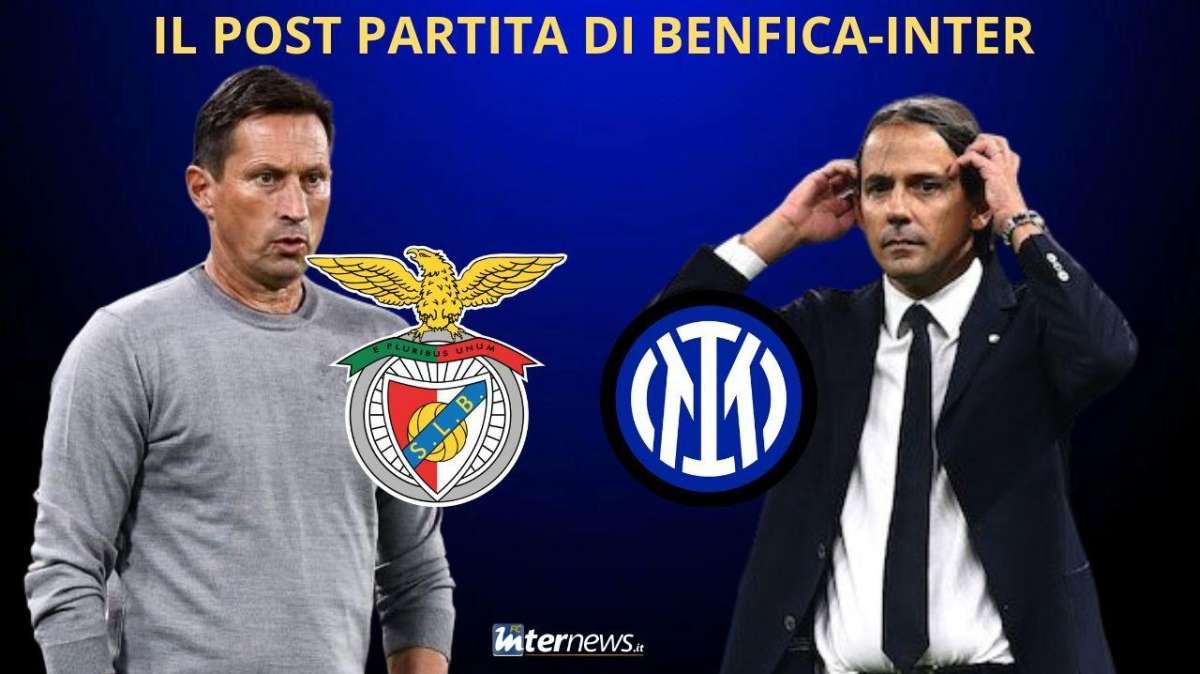 Il POST PARTITA di BENFICA-INTER in DIRETTA da LISBONA. La CONFERENZA LIVE di INZAGHI