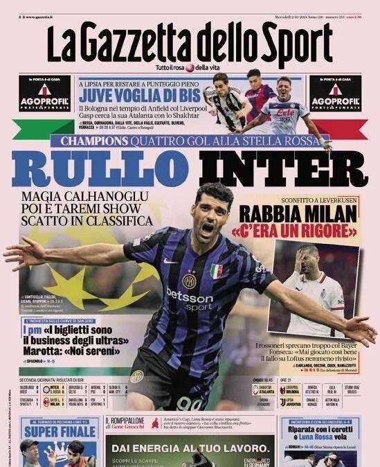 Prima GdS - Rullo Inter. Quattro gol alla Stella Rossa: magia Calhanoglu, poi è Taremi show