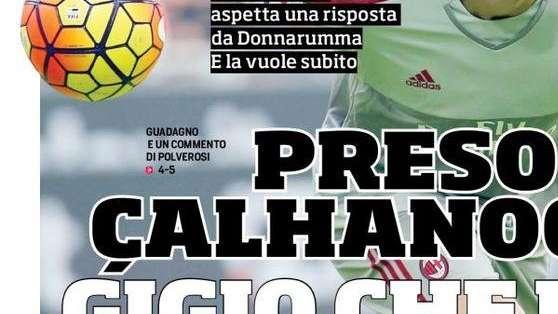 Prima pagina CdS - Nuova Inter in campo il 9/7