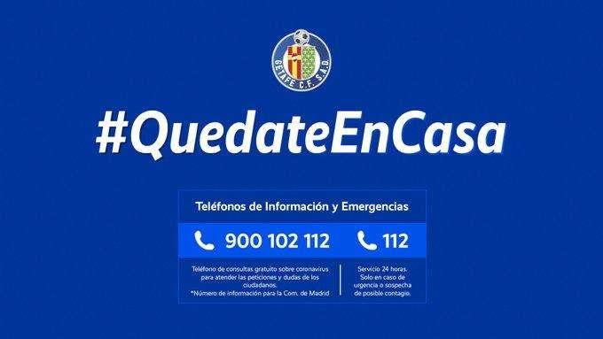 Covid-19, il Getafe "sospende qualsiasi attività all'interno delle strutture"