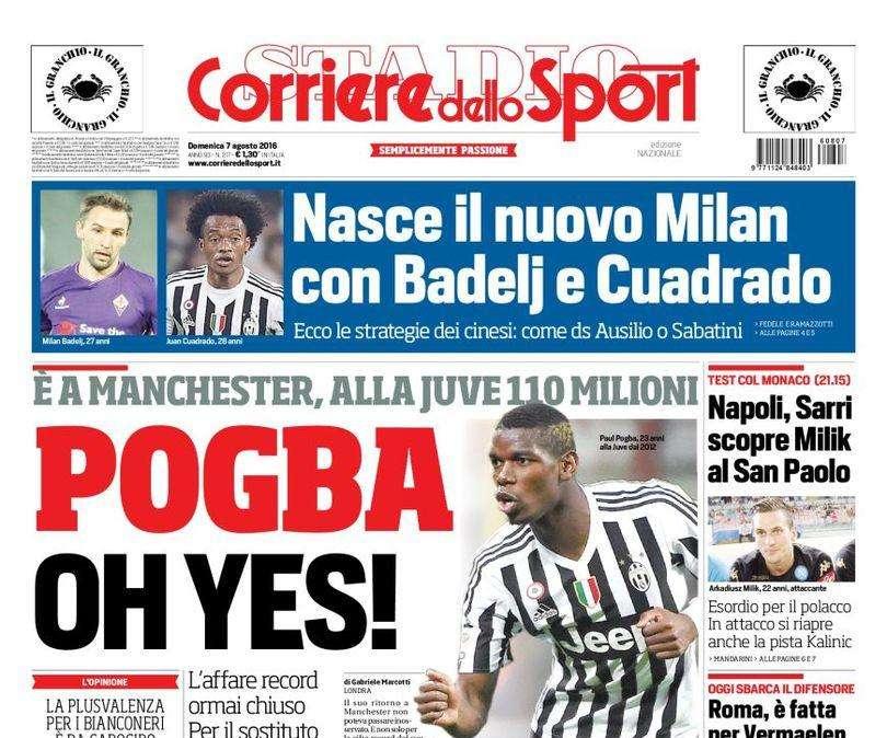 Prima pagina CdS - Il nuovo Milan pensa ad Ausilio