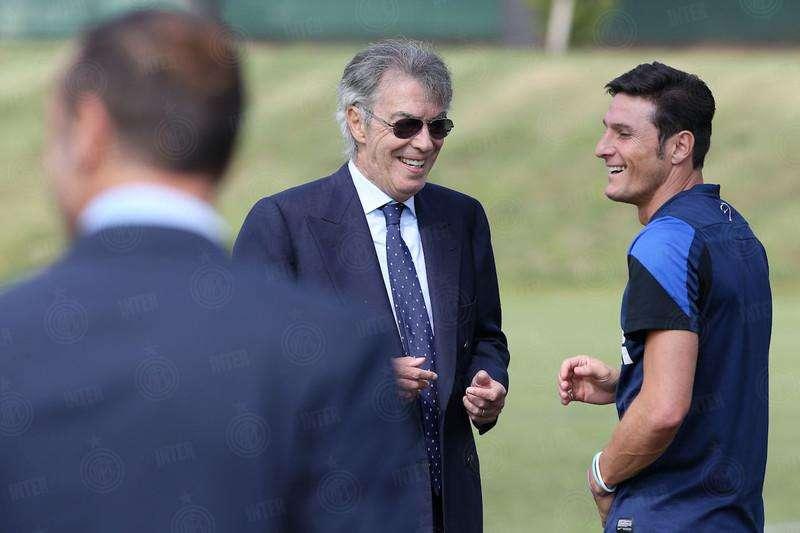 FOTO - Zanetti, colloquio con Moratti tra i sorrisi