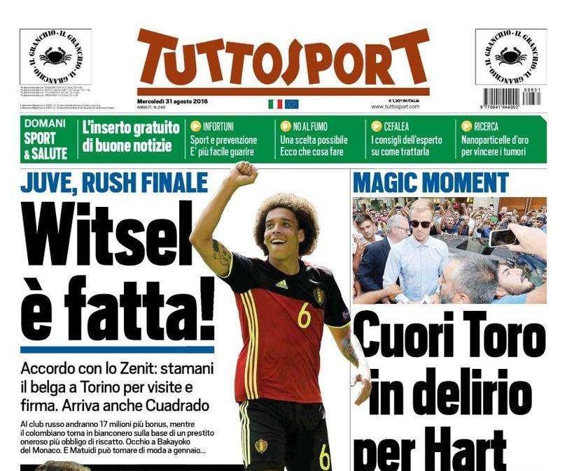 Prima pagina TS - Lichtsteiner vuole andarsene