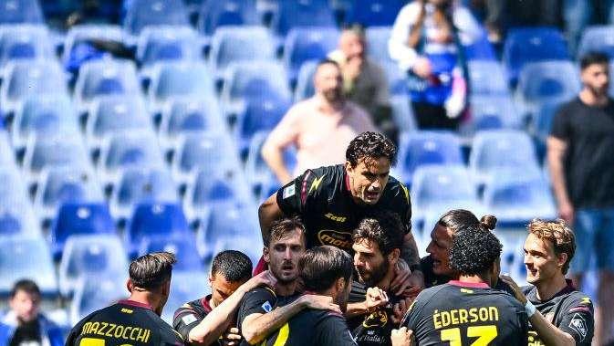 Colpo grosso Salernitana, sbancato Marassi: 2-1 alla Samp. Poker Udinese, gol vano di Pinamonti