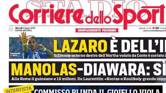 Prima CdS - Lazaro è dell'Inter