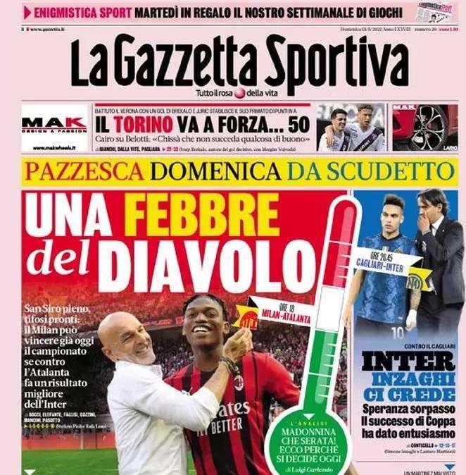 Prima pagina GdS - Pazzesca domenica da Scudetto. Inter, Inzaghi ci crede