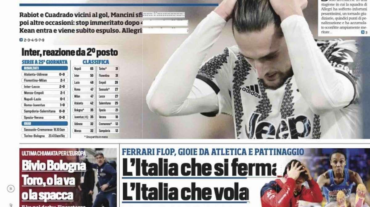 Prima TS - Inter, reazione da secondo posto