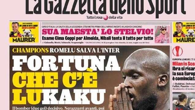 Prima GdS - Champions, Romelu salva l’Inter. Fortuna che c’è Lukaku