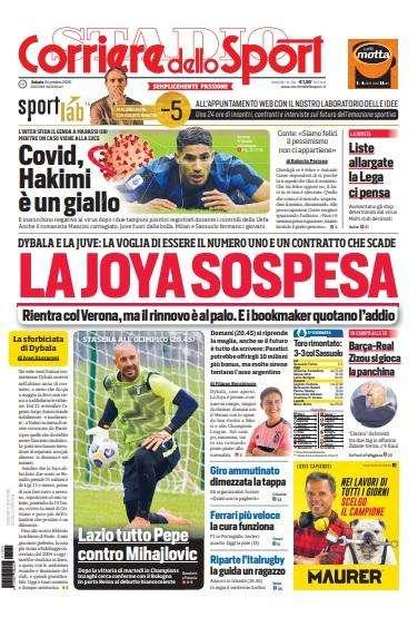 Prima pagina CdS - Covid, Hakimi è un giallo. Conte: "Siamo felici, il pessimismo non ci appartiene"