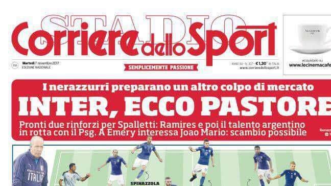 Prima CdS - Inter, ecco Pastore. Al Psg piace J. Mario