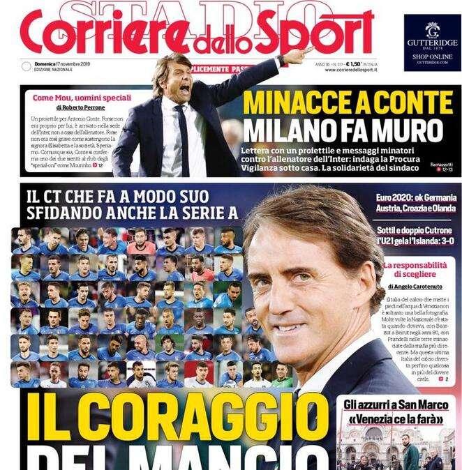 Prima pagina CdS - Minaccia a Conte, Milano fa muro. La solidarietà del sindaco