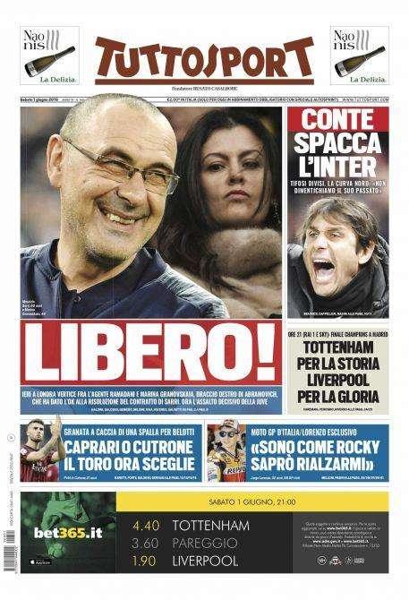 Prima TS - Conte spacca l'Inter