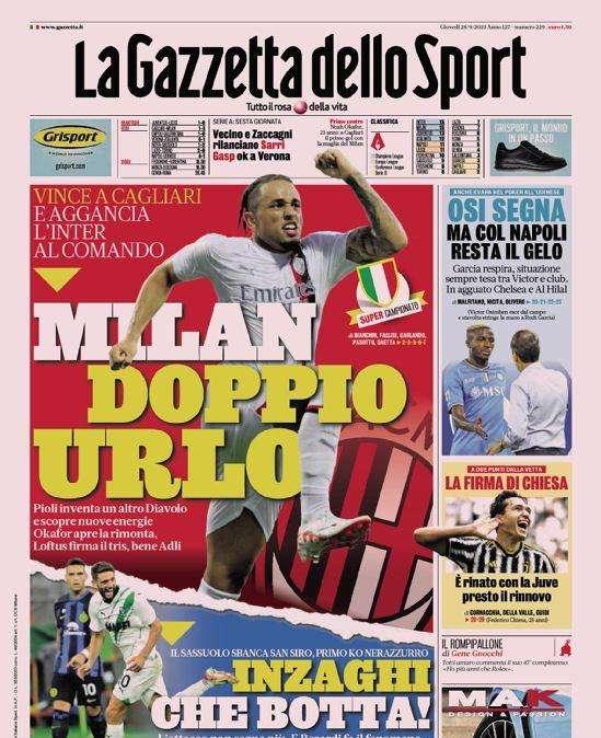Prima GdS - Inzaghi, che botta! Il Sassuolo sbanca San Siro. L'attacco non segna più
