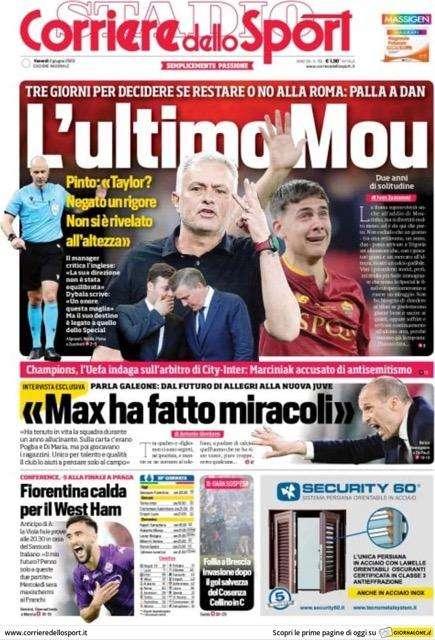 Prima CdS - L'ultimo Mou: tre giorni per decidere se restare o no alla Roma