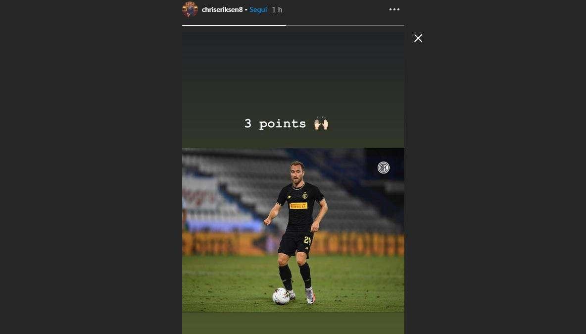 Anche Eriksen gioisce per la vittoria di Ferrara: "Tre punti"
