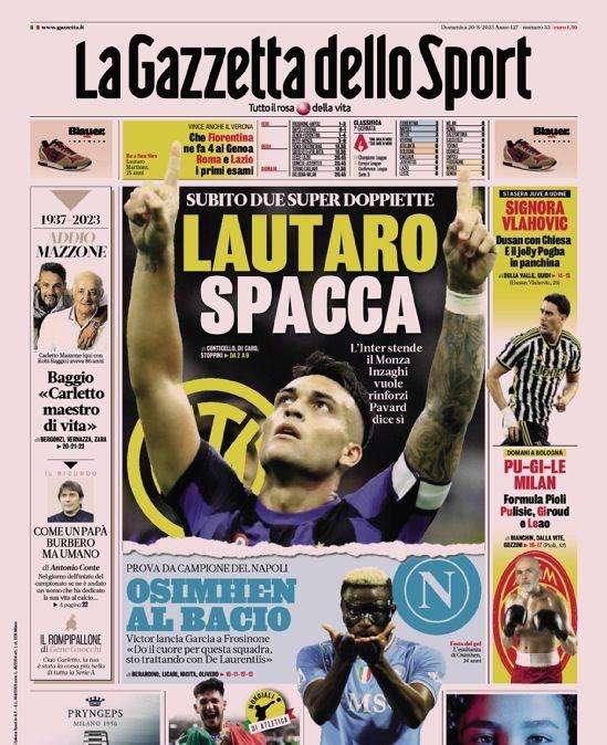 Prima GdS - Lautaro spacca. Inzaghi vuole rinforzi, Pavard dice sì