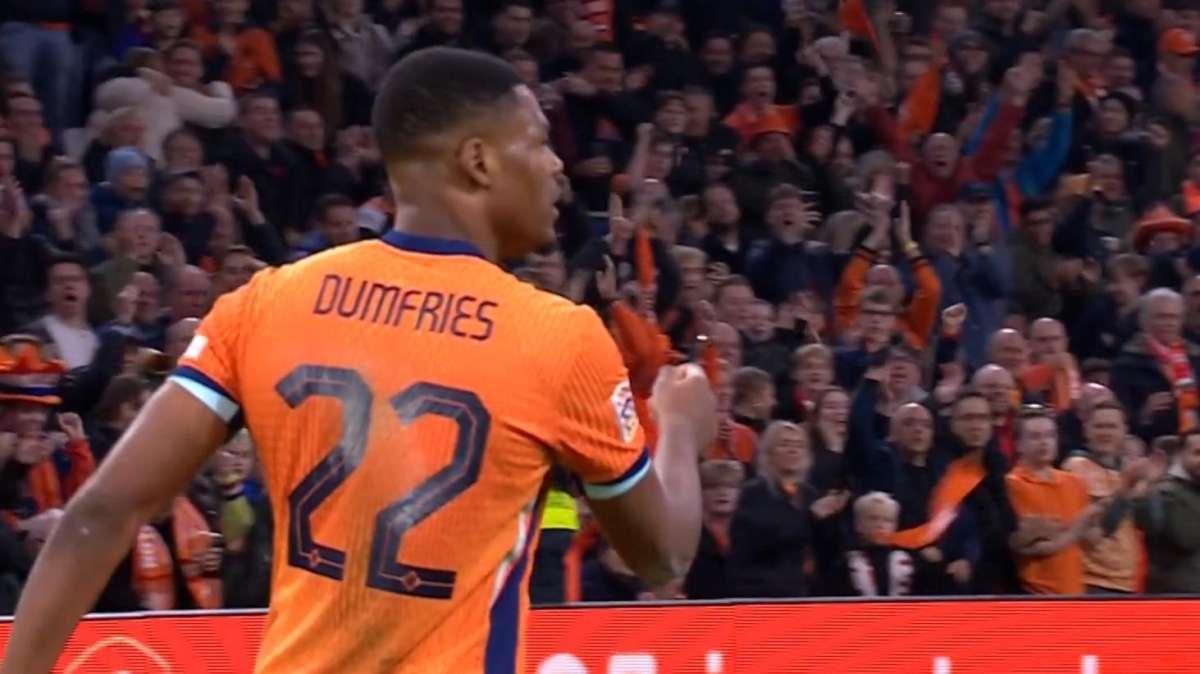 Gol con la Nazionale olandese, Dumfries a -3 da Koeman. Il CT scherza: "Non tira nemmeno i rigori"