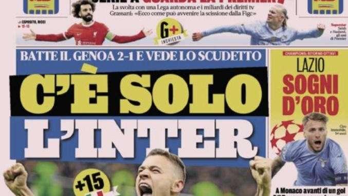 Prima GdS - C’è solo l’Inter: batte 2-1 il Genoa e vede lo Scudetto