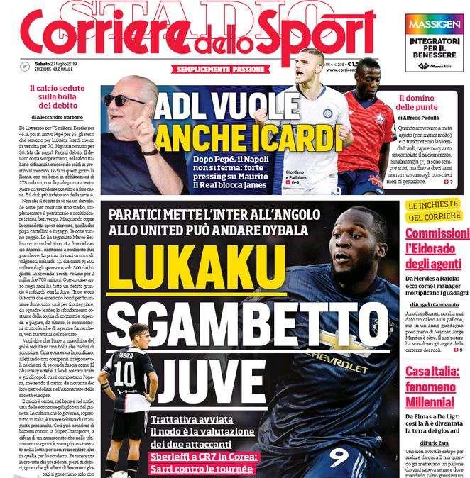 Prima TS - Lukaku, sgambetto Juve. ADL vuole anche Icardi
