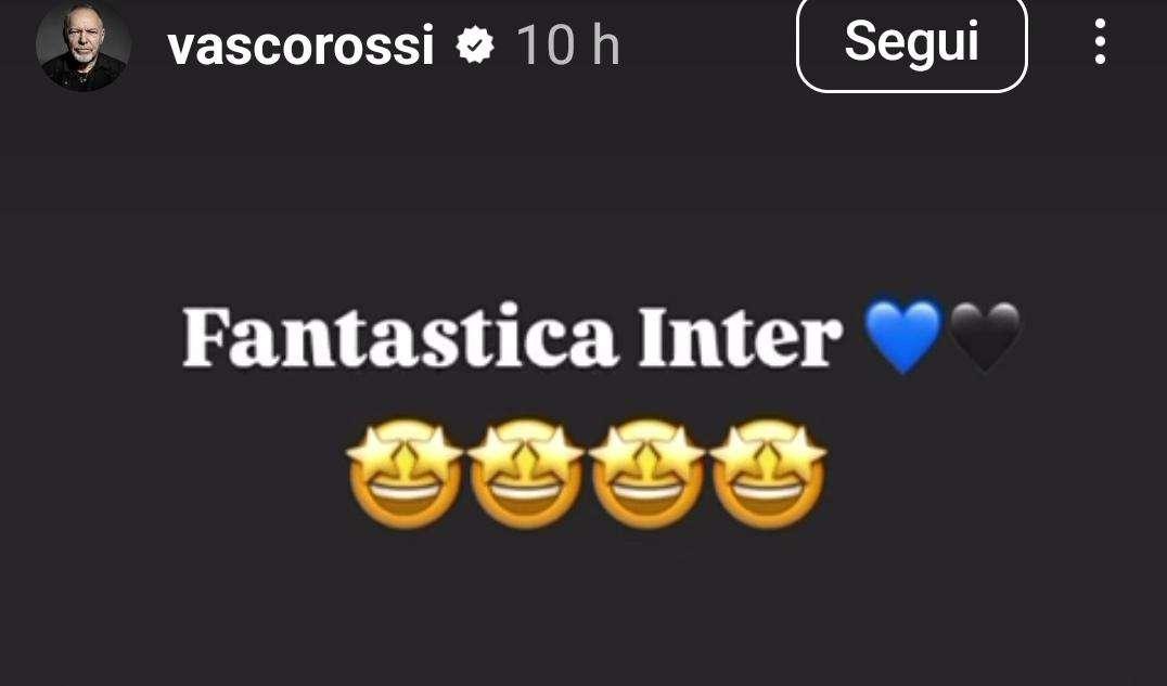 Vasco celebra l'Inter: "Fantastica". E condivide il 'suo' momento allo stadio