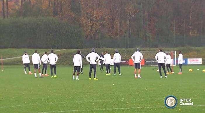 Doppia seduta per l'Inter con partitella finale