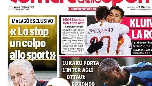 Prima CdS - Avviso alla Juve. Lukaku porta l'Inter agli ottavi: è pronto per la sfida scudetto